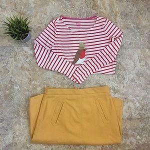 Boden Breton boatneck top with adorable bird!